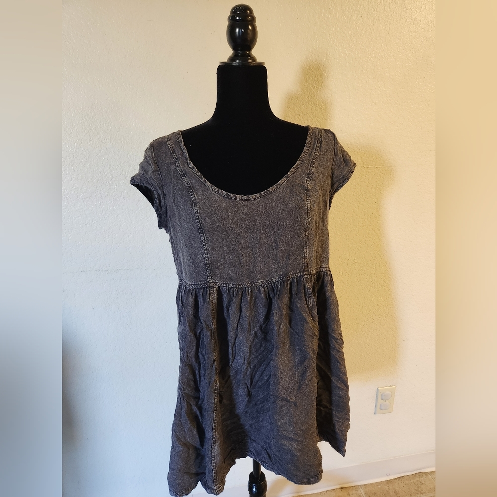 Ecote acid wash dress grey